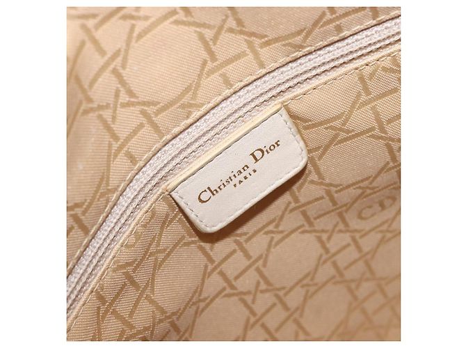 Christian Dior Canage Hand Bag Leather White Gold - vista 22