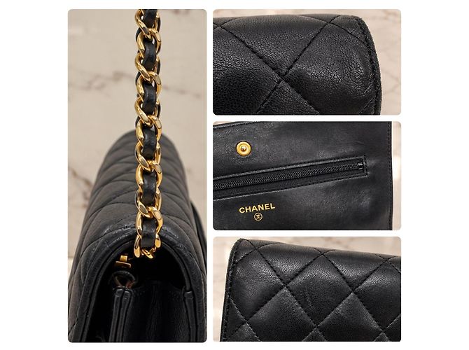 Chanel Wallet on Chain Schwarzes Lammleder Goldfarbene Hardware - Ansicht 9