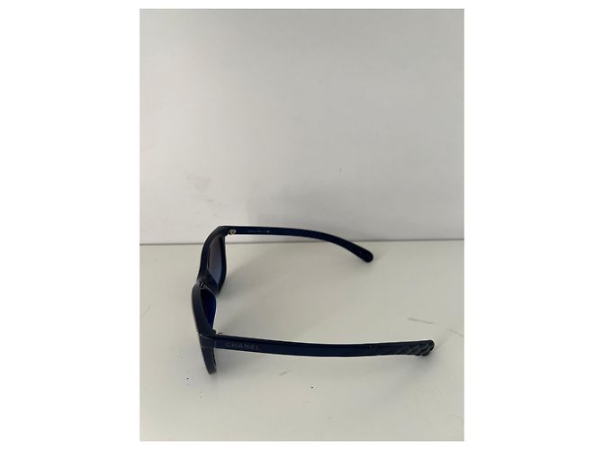 Gafas de sol Chanel de acetato azul con cadena - vista 6