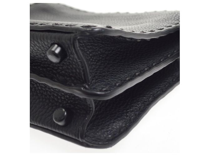 Fendi Selleria Peekaboo ISeeU in rafia e pelle Small - vista 4