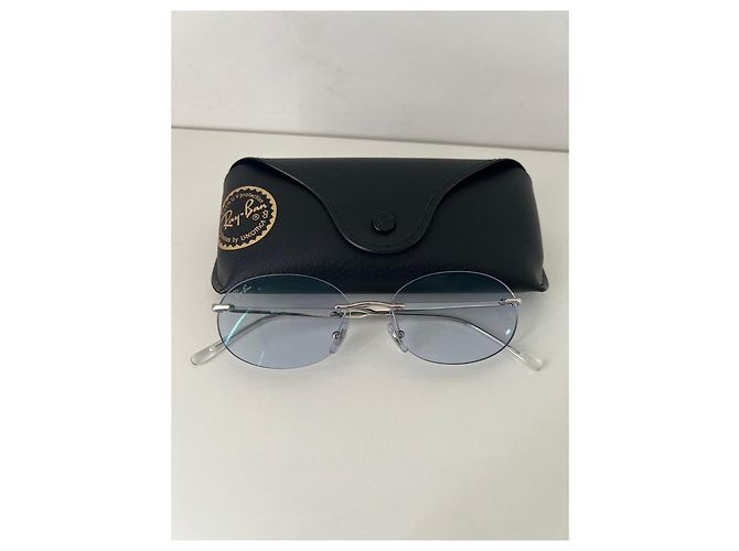 Ray-Ban blaue ovale randlose Sonnenbrille - Ansicht 6
