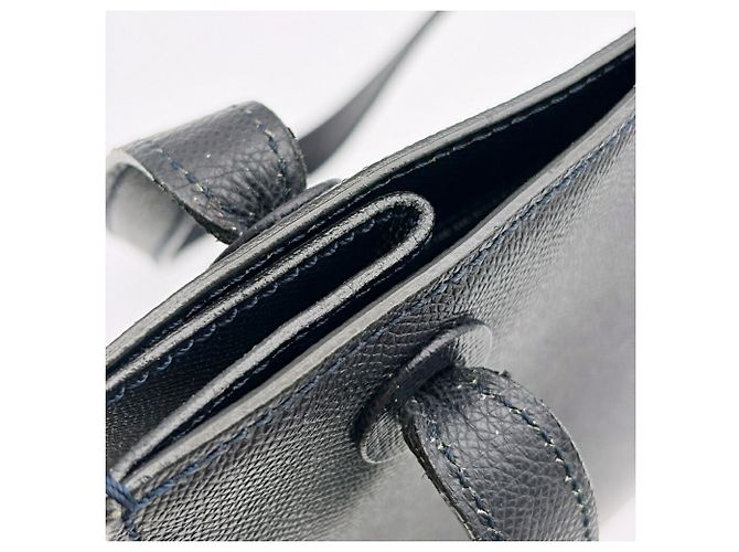 Borsa Tote Chanel in pelle caviar blu navy - vista 12
