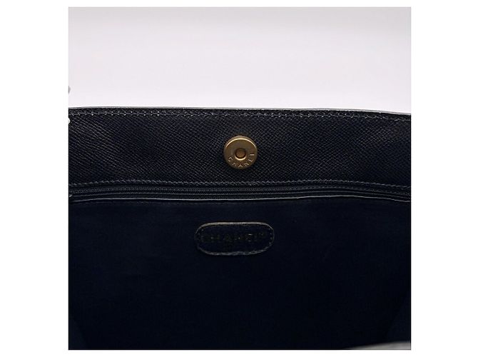 Borsa Tote Chanel in pelle caviar blu navy - vista 14