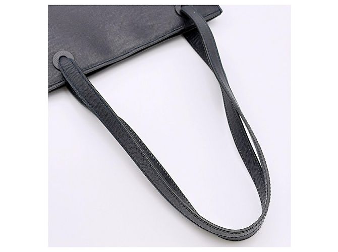 Borsa Tote Chanel in pelle caviar blu navy - vista 6