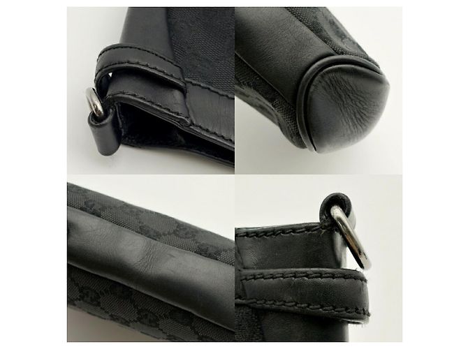 Gucci Schultertasche aus schwarzem GG Canvas - Ansicht 10