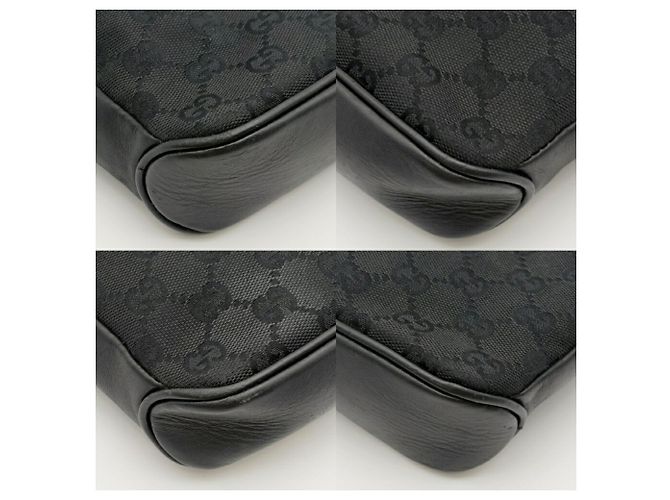 Gucci Schultertasche aus schwarzem GG Canvas - Ansicht 11