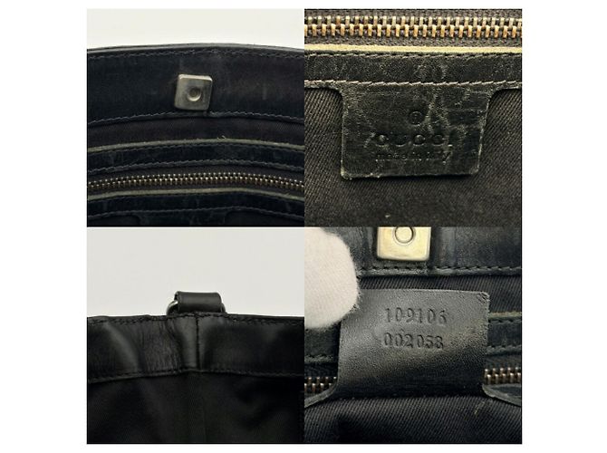 Gucci Schultertasche aus schwarzem GG Canvas - Ansicht 14