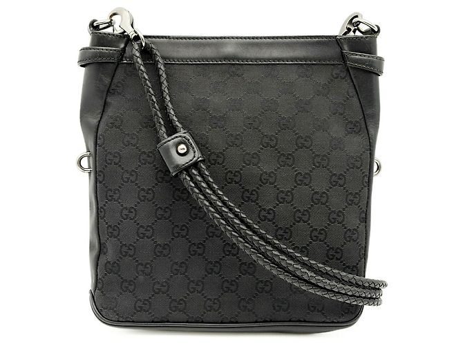 Gucci Schultertasche aus schwarzem GG Canvas - Ansicht 2