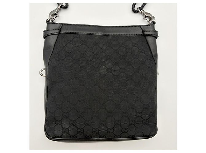 Gucci Schultertasche aus schwarzem GG Canvas - Ansicht 3