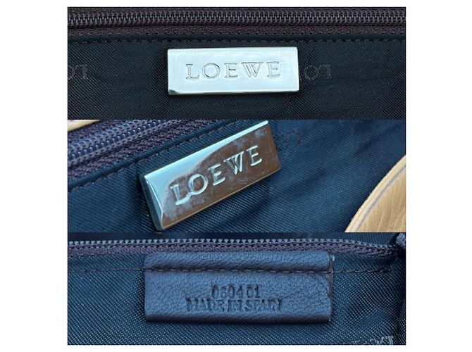 Borsa a tracolla in pelle traforata Anagram Loewe in Camel - vista 19