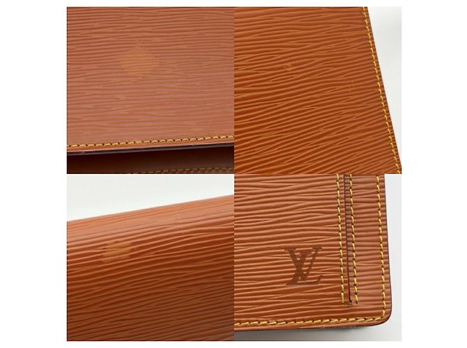 Pochette Louis Vuitton da uomo in pelle Epi dorata - vista 10