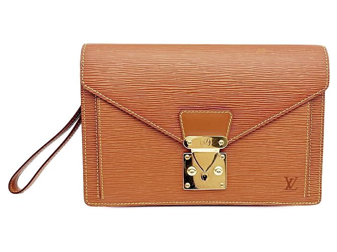 Pochette Louis Vuitton da uomo in pelle Epi dorata - vista 2