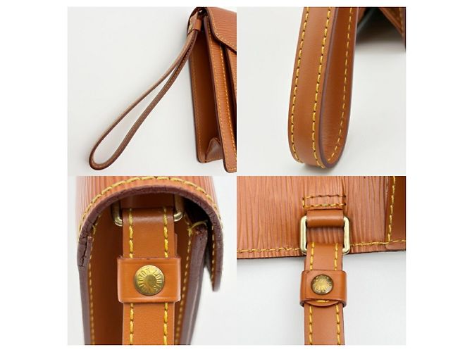 Pochette Louis Vuitton da uomo in pelle Epi dorata - vista 7