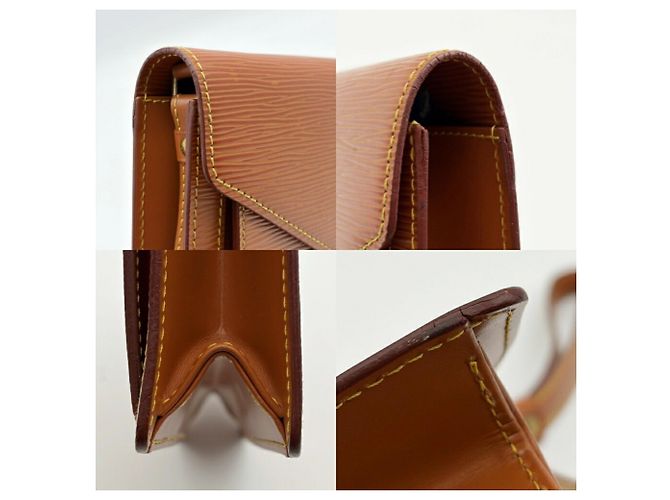 Pochette Louis Vuitton da uomo in pelle Epi dorata - vista 8