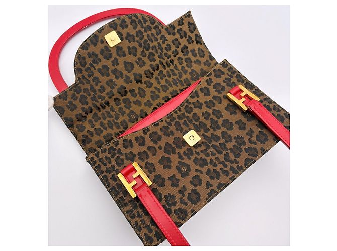 Borsa a tracolla Fendi con stampa leopardata - vista 15