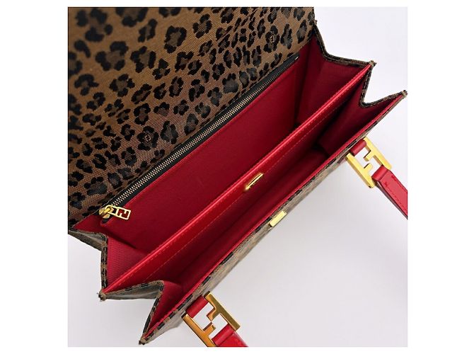 Borsa a tracolla Fendi con stampa leopardata - vista 18