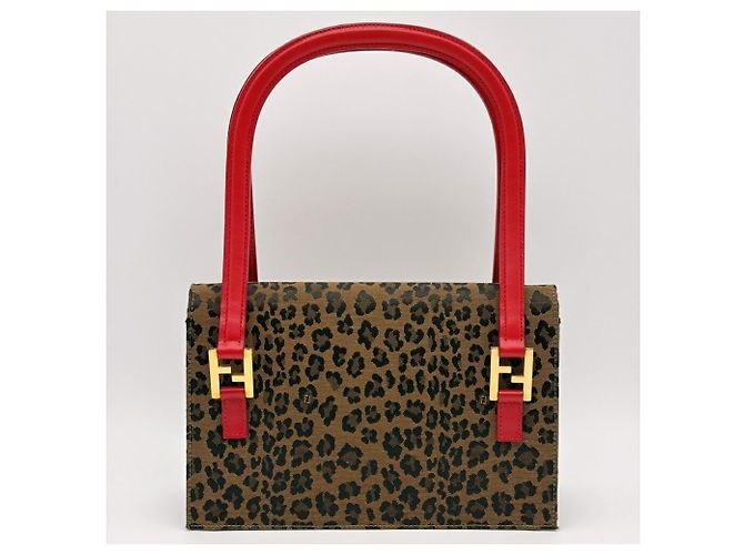 Borsa a tracolla Fendi con stampa leopardata - vista 3