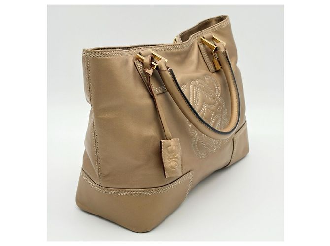 Loewe Gold Leather Tote Bag - view 4