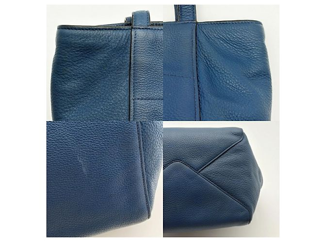 Borsa Tote a Spalla Prada Vitello Phoenix Blue - vista 10