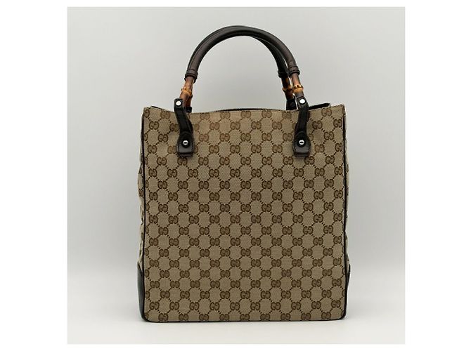 Bolso Tote Gucci Bamboo GG Canvas - vista 3