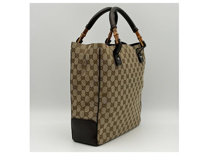 Bolso Tote Gucci Bamboo GG Canvas - vista 4