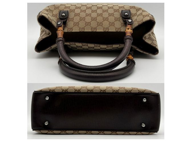 Bolso Tote Gucci Bamboo GG Canvas - vista 5