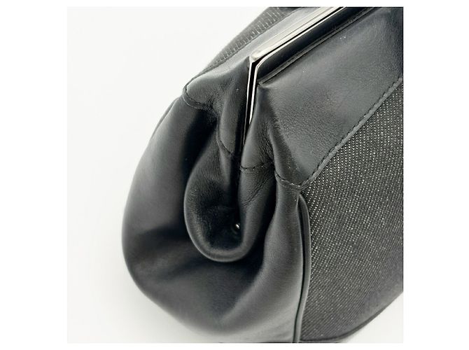Borsa a mano Gucci in denim e pelle nera - vista 10