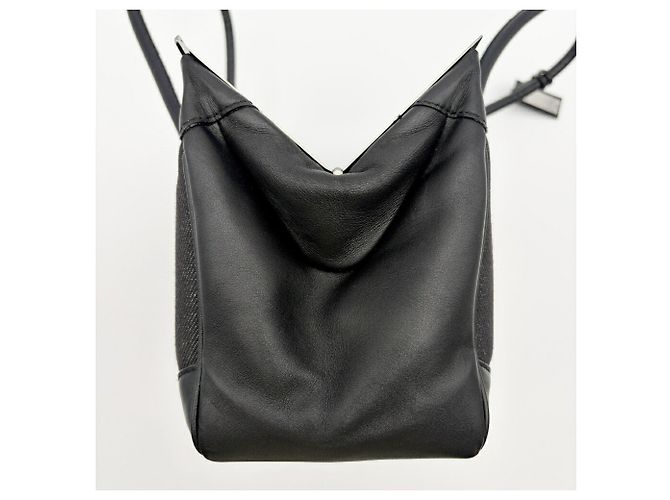 Borsa a mano Gucci in denim e pelle nera - vista 13