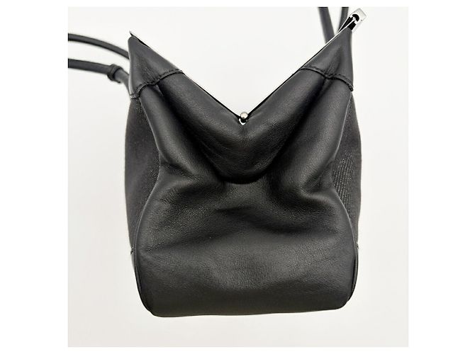 Borsa a mano Gucci in denim e pelle nera - vista 14