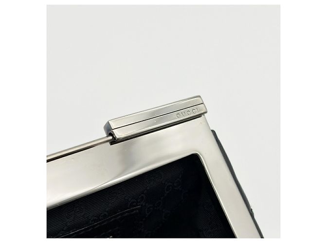 Borsa a mano Gucci in denim e pelle nera - vista 18