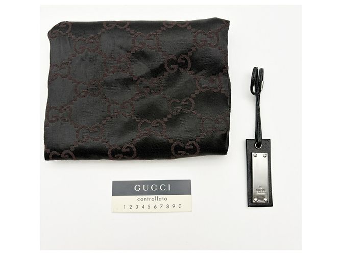 Borsa a mano Gucci in denim e pelle nera - vista 20