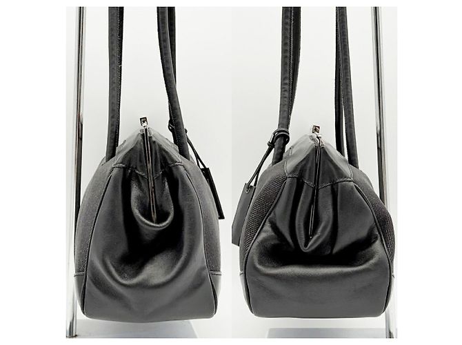 Borsa a mano Gucci in denim e pelle nera - vista 4