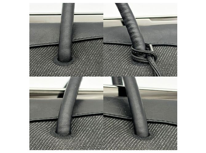 Borsa a mano Gucci in denim e pelle nera - vista 8
