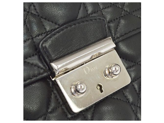 Christian Dior black cannage Leather Moyen - vista 7