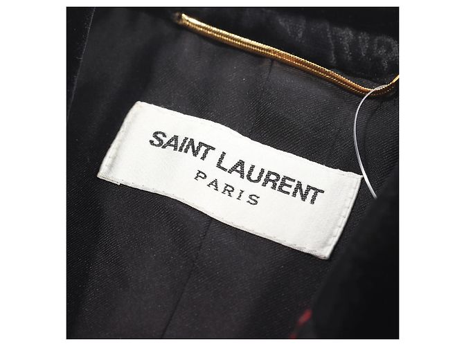 Autre Marque Saint Laurent Blazer Xadrez Vermelho em Lã e Seda - vista 6