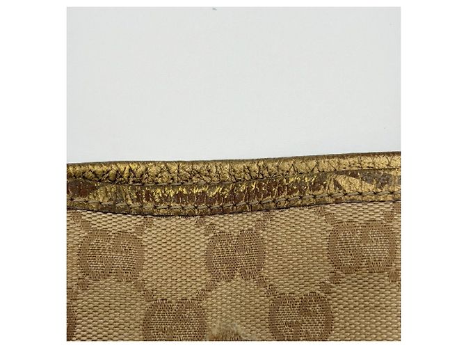 Borsa Tote Gucci in tela GG beige e oro - vista 12