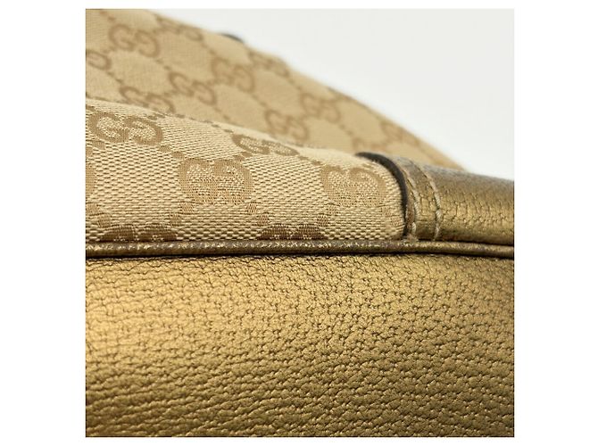 Borsa Tote Gucci in tela GG beige e oro - vista 14
