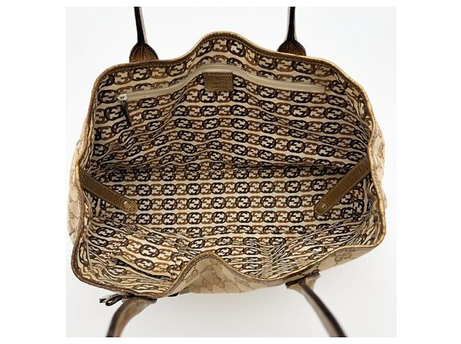 Borsa Tote Gucci in tela GG beige e oro - vista 18