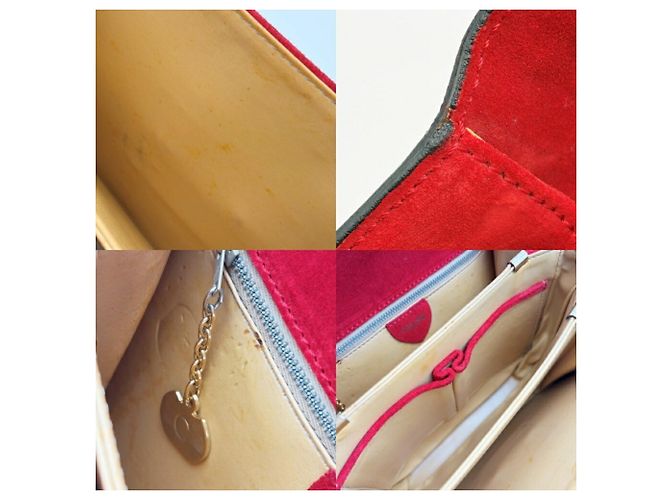 Céline Borsa Celine Horseshoe in pelle scamosciata rossa - vista 21