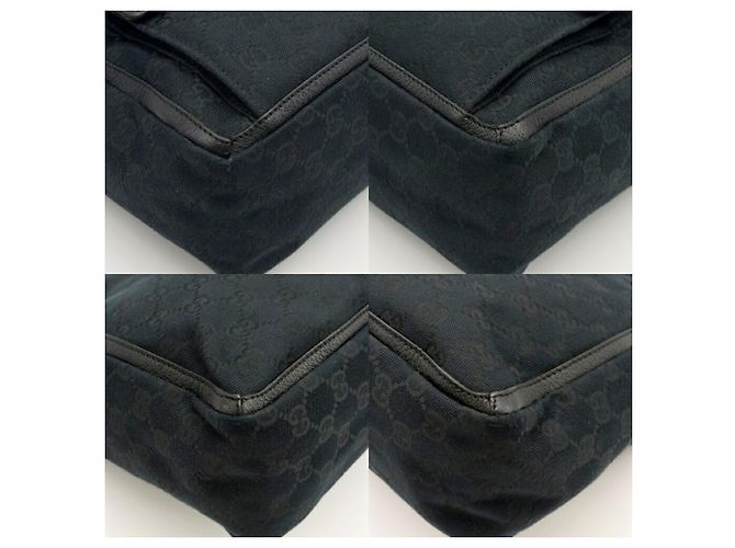 Borsa tote Gucci Abbey nera in tela GG e pelle - vista 11