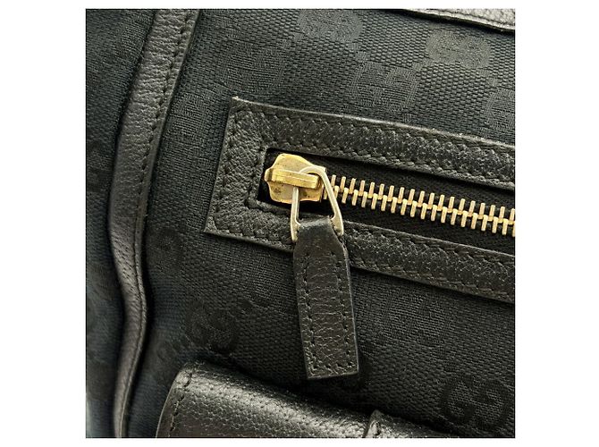 Borsa tote Gucci Abbey nera in tela GG e pelle - vista 13