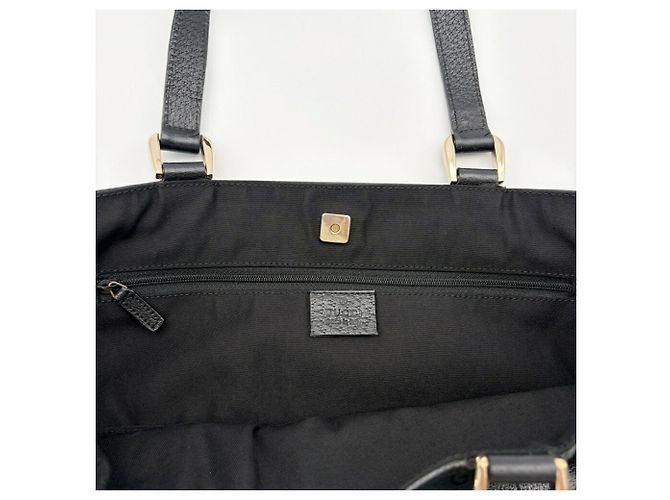 Borsa tote Gucci Abbey nera in tela GG e pelle - vista 18
