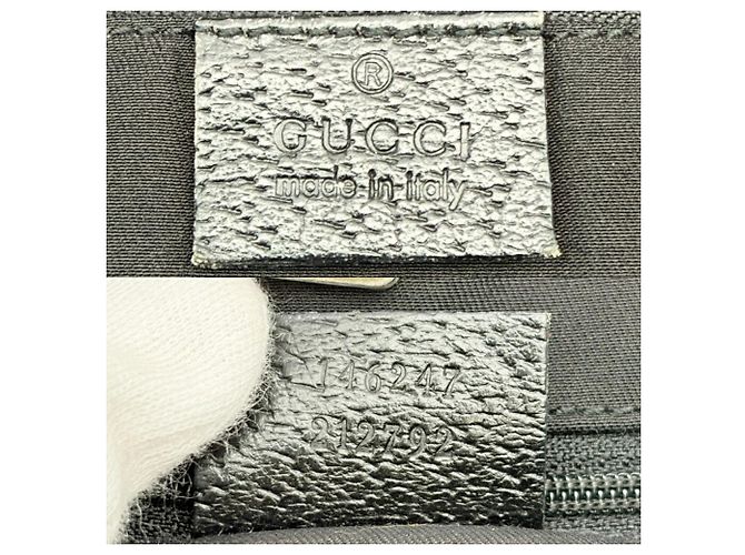 Borsa tote Gucci Abbey nera in tela GG e pelle - vista 21