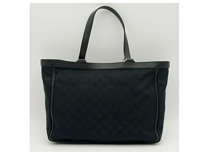 Borsa tote Gucci Abbey nera in tela GG e pelle - vista 3