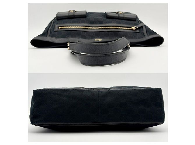 Borsa tote Gucci Abbey nera in tela GG e pelle - vista 6