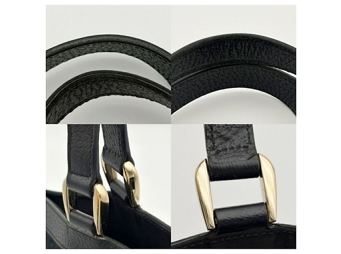 Borsa tote Gucci Abbey nera in tela GG e pelle - vista 9