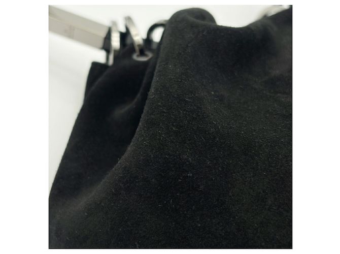 Borsa Gucci in camoscio e pelle nera - vista 11