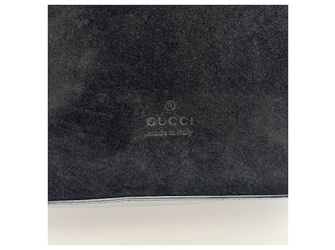 Borsa Gucci in camoscio e pelle nera - vista 14