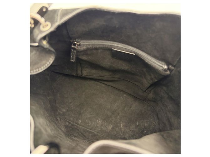 Borsa Gucci in camoscio e pelle nera - vista 16