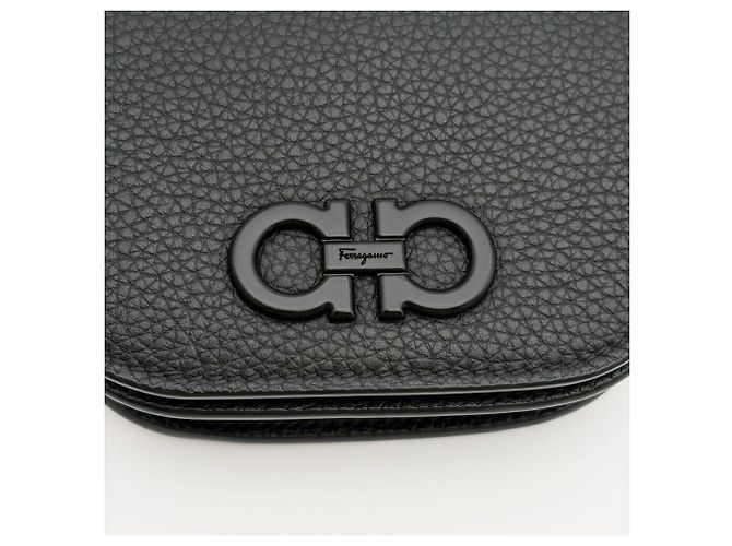 Gancini Borsa a tracolla in pelle nera Salvatore Ferragamo - vista 11